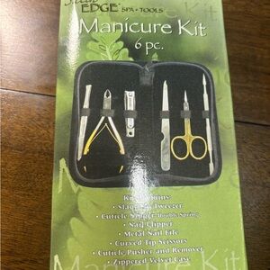 Manicure Kit with Gold and Black Tools